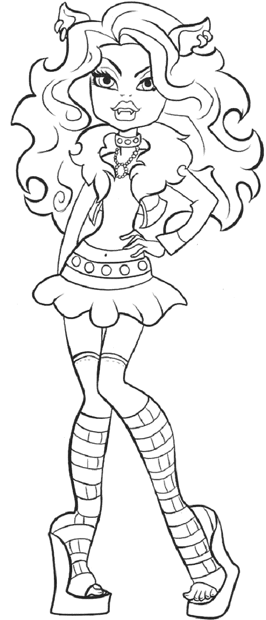 Clawdeen Wolf Is Photo Model Coloring Pages - Monster High Colouring Pages Clawdeen (542x1218), Png Download