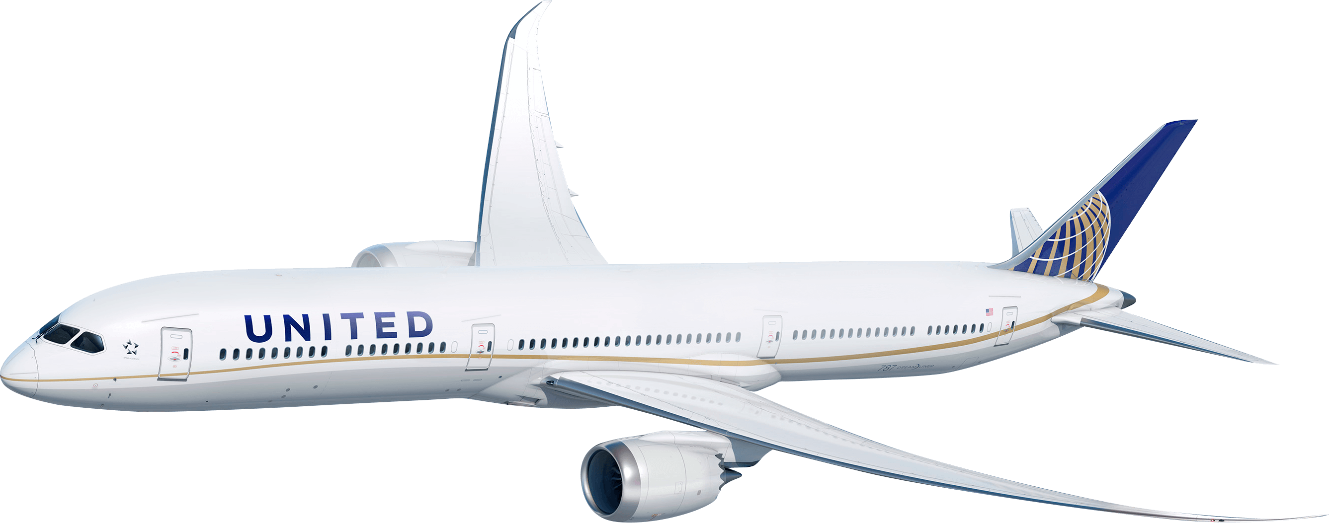 Copyright ©2019 United Airlines, Inc - Model Aircraft (2674x1053), Png Download