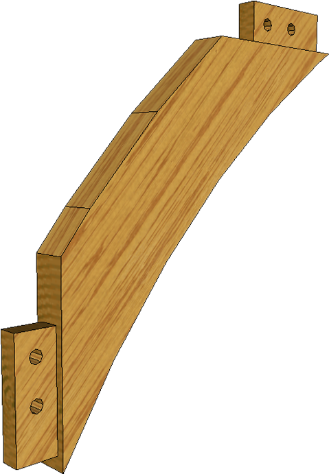 Oak Brace In 3d - Douglas Paal Fijnbezaagd 100x100 Mm X 500 Cm (507x724), Png Download