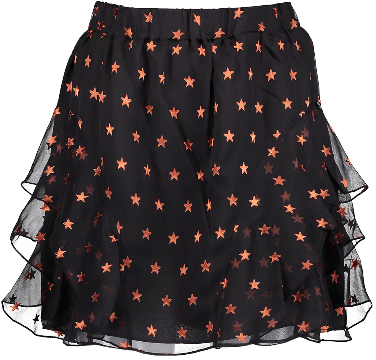 Short Ruffle Star Jacquard Skirt - Maison Scotch - Short (1280x1920), Png Download