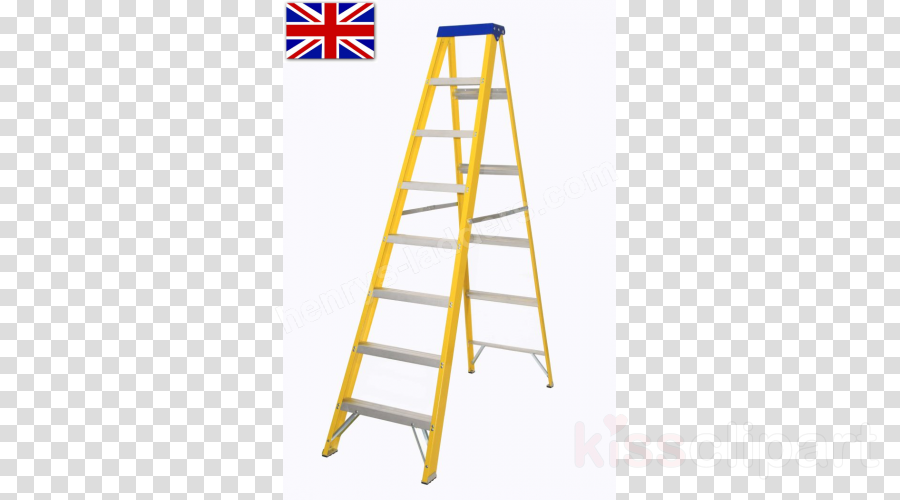 Ladder Clipart Attic Ladder Glass Fiber - Lyte Gfhs5 5 Tread Trade Glass Fibre Swingback Steps (900x500), Png Download