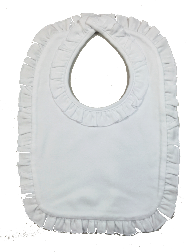 Personalized Infant Bib White Ruffle (768x1024), Png Download