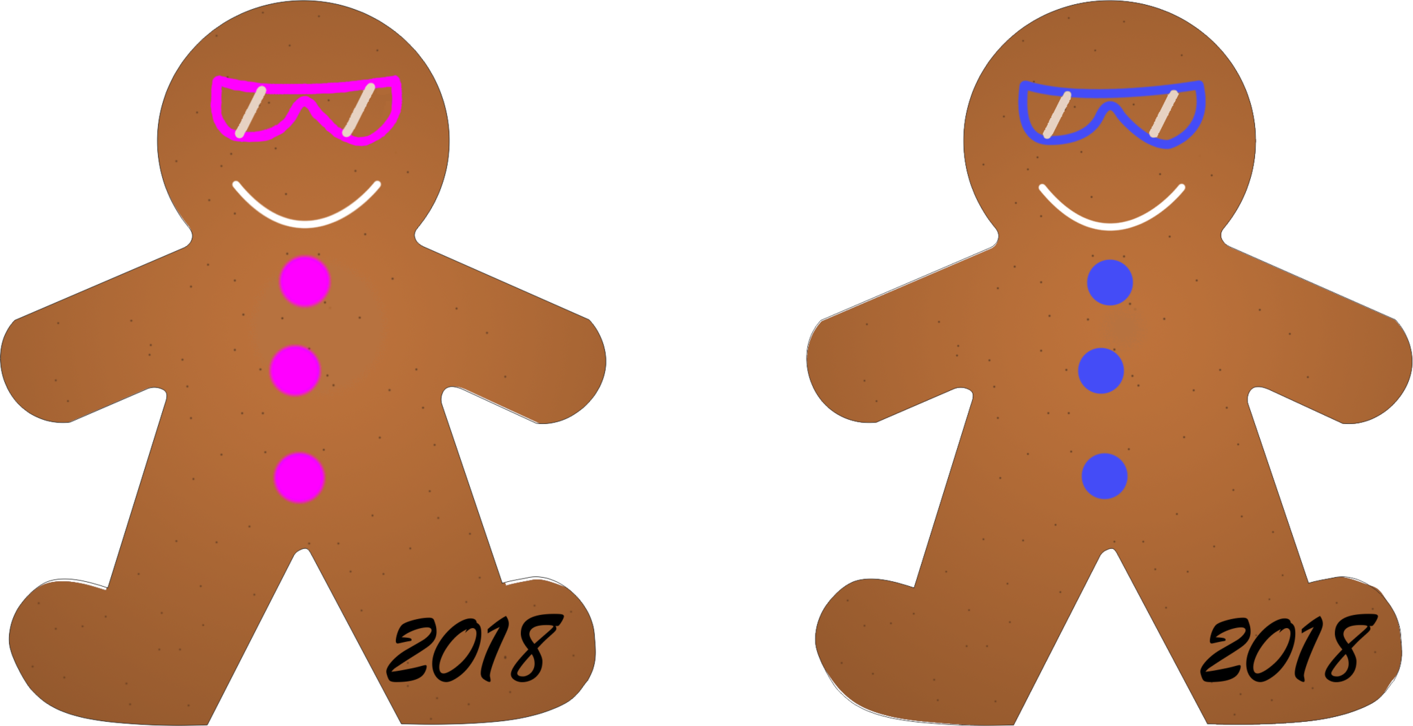 Load Image Into Gallery Viewer, 2 Sided Aluminum Gingerbread - Boy (2048x1053), Png Download