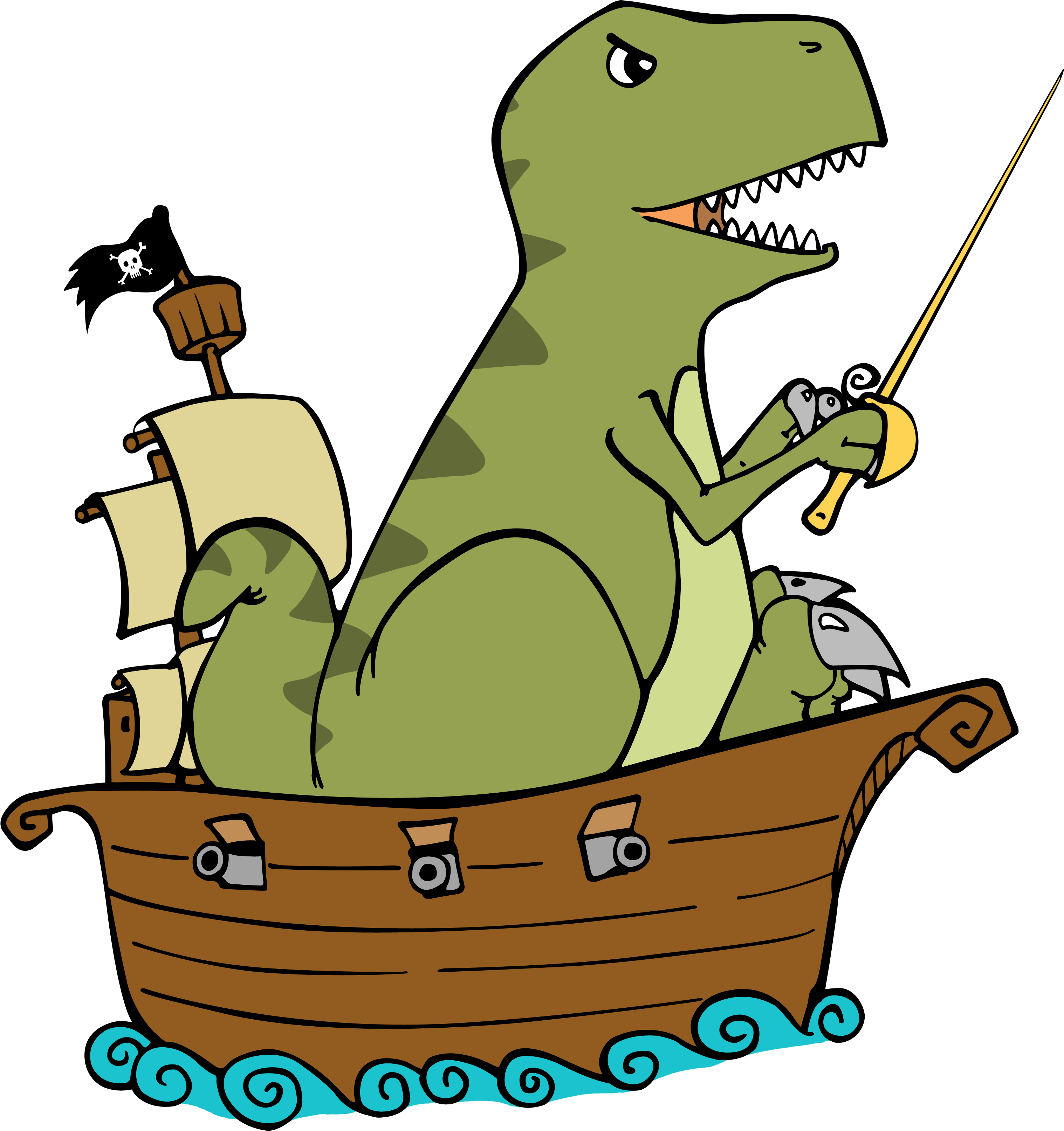 Captain Rex - Dinosaur Pirate, No Logo Shower Curtain (3186x3342), Png Download
