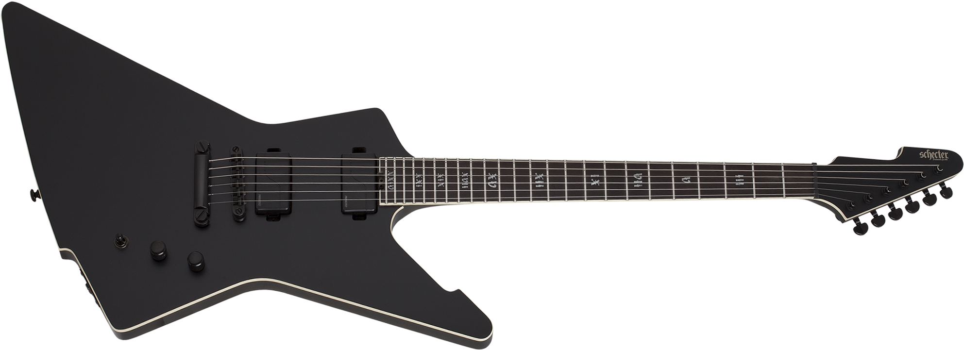 E-1 Sls Evil Twin - Schecter 7 String Guitar (2000x750), Png Download