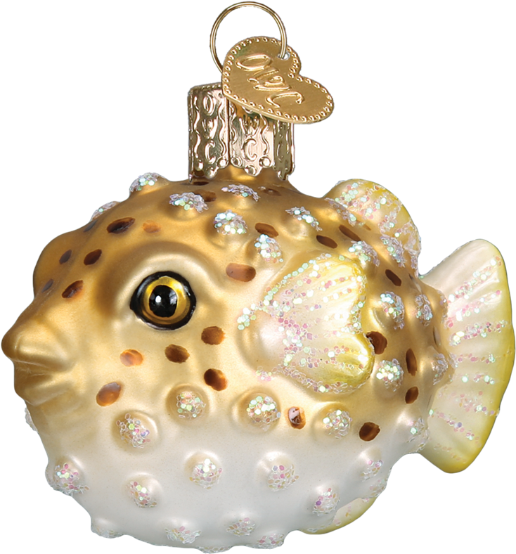 Old World Christmas Puffer Fish Glass Christmas Ornament - Christmas Ornament Fish (1000x1000), Png Download