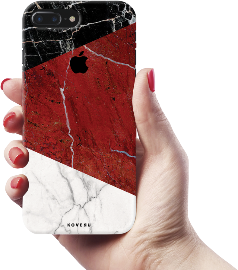 Red Geometric Marble Cover Case For Iphone 7/8 Plus - Iphone Se Case, Iphone 5s Case, Iphone 5 Case, Iiexcel (1024x1024), Png Download