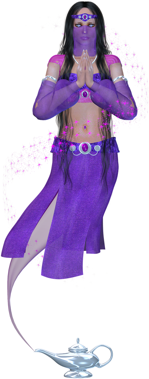 Genie Aladdin Lamp - Jin Aladin (740x1280), Png Download