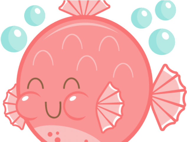 Puffer Fish Art Cute (640x480), Png Download