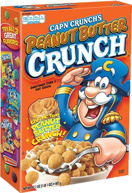 Cap'n Crunch Sprinkled Peanut Butter Crunch Cereal - Cap N Crunch Cereal (1111x736), Png Download