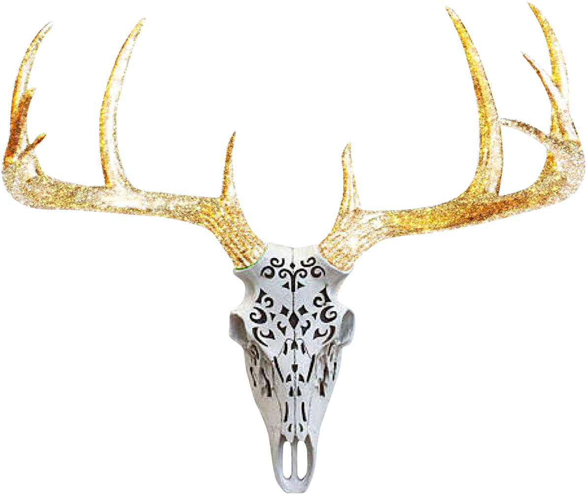 Banner Download Wall Charmers White Gold Glitter Taxidermy - Decorative Deer Skull (1321x1113), Png Download