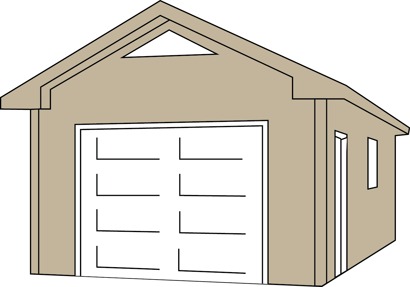 Plans • Red Umbrella Garage Contractors Clip Black - Garage Clipart (1424x998), Png Download