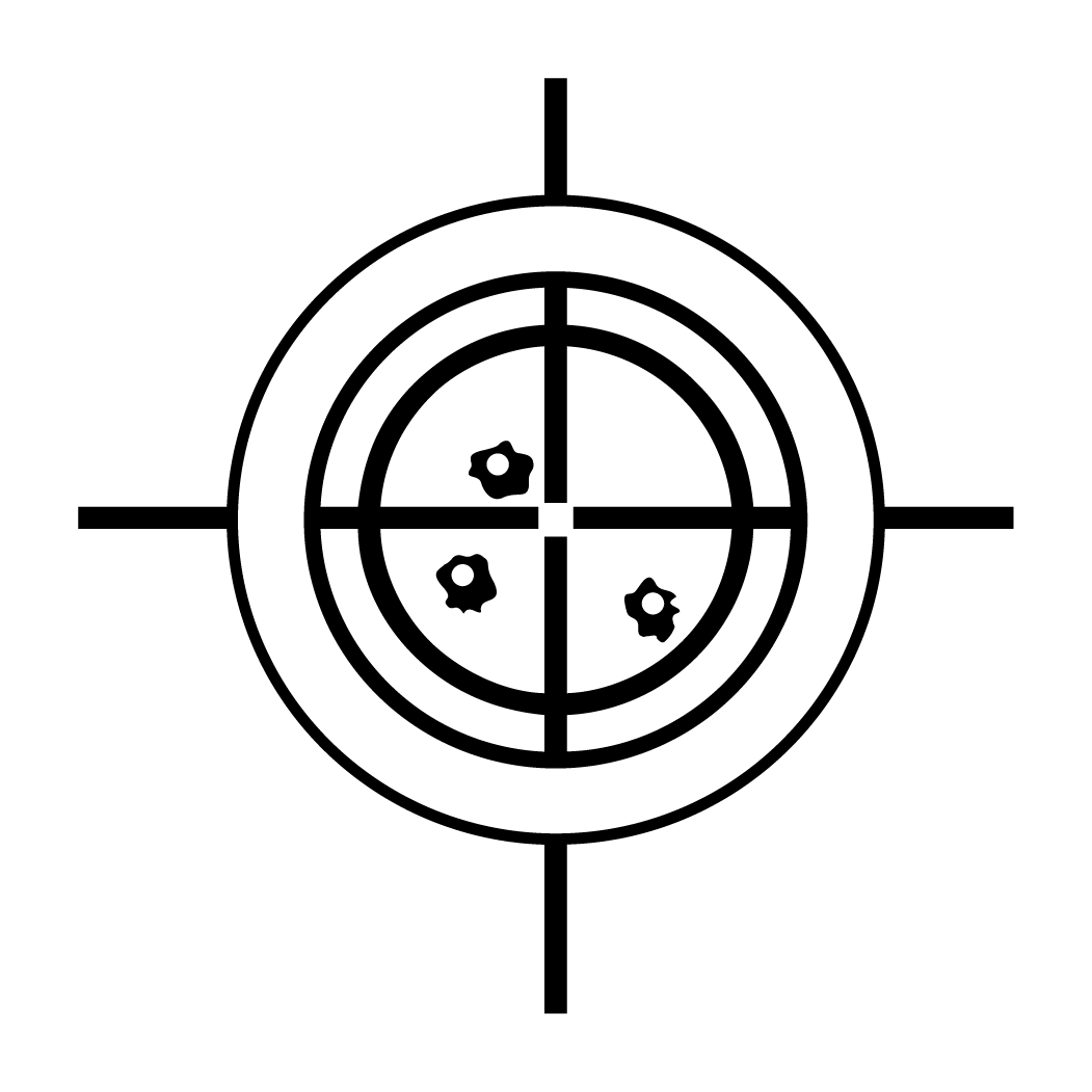 Target With Bullet Holes Decal - Crosshair Icon (1051x1051), Png Download