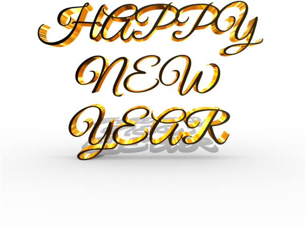 New Year - Calligraphy (600x600), Png Download