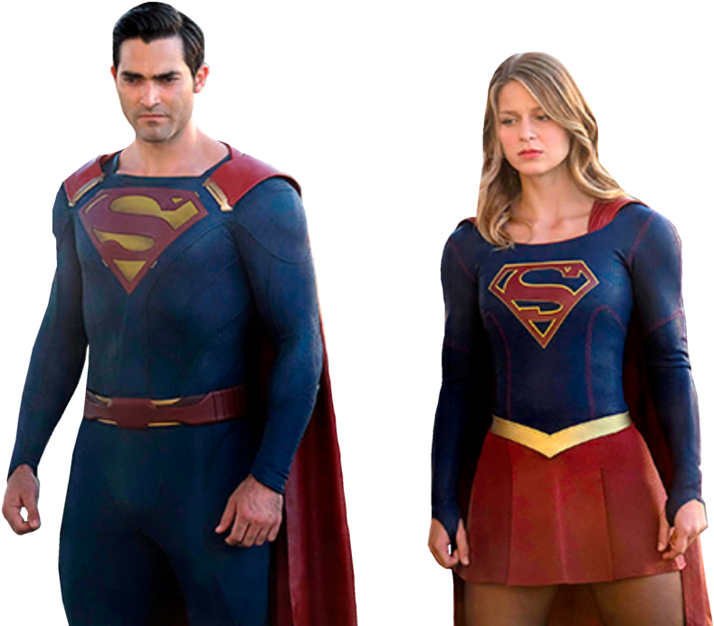 Png Superman - Supergirl And Her Cousin (1134x704), Png Download