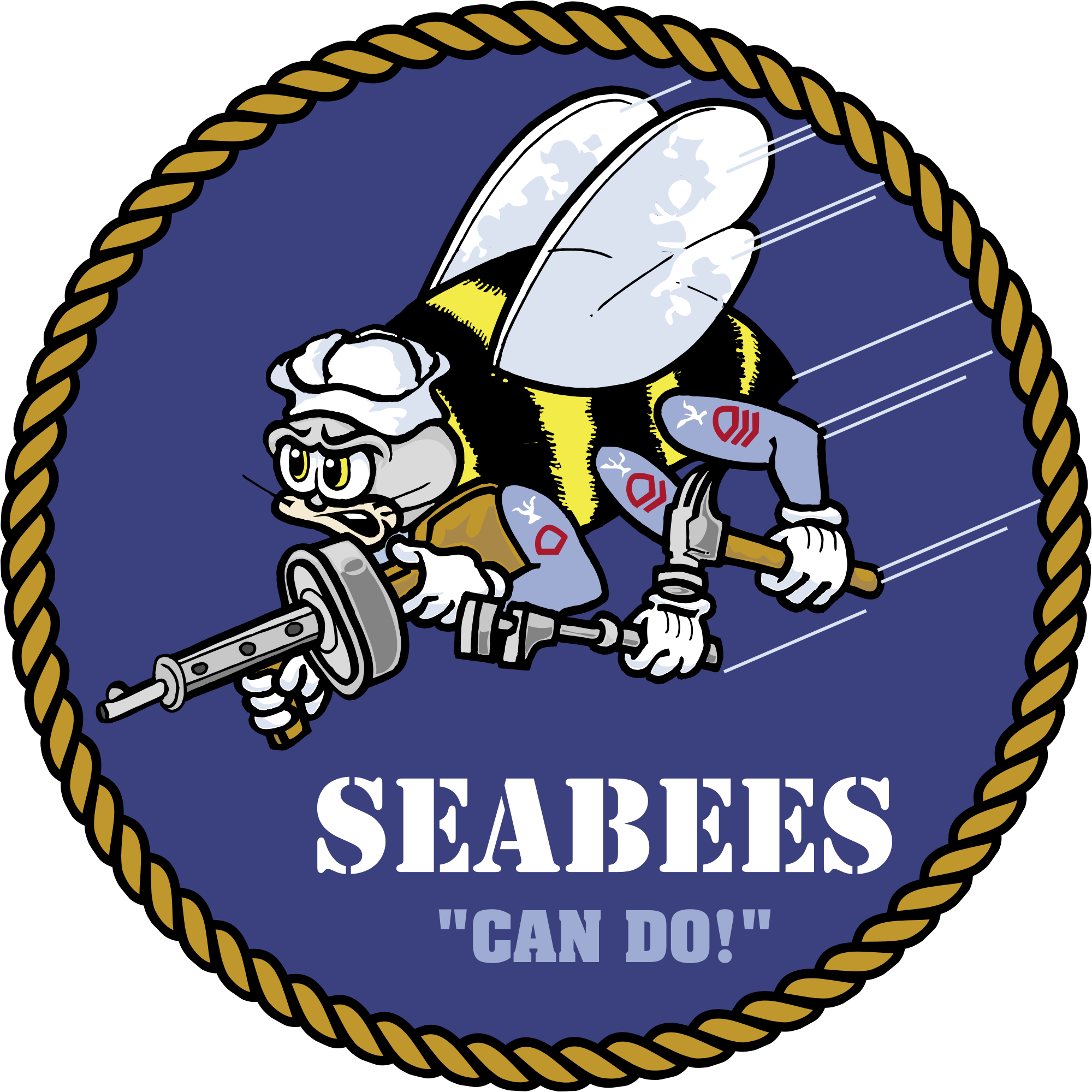 2000px Usn Seabees Insignia - Navy Seabees Logo (2000x2000), Png Download