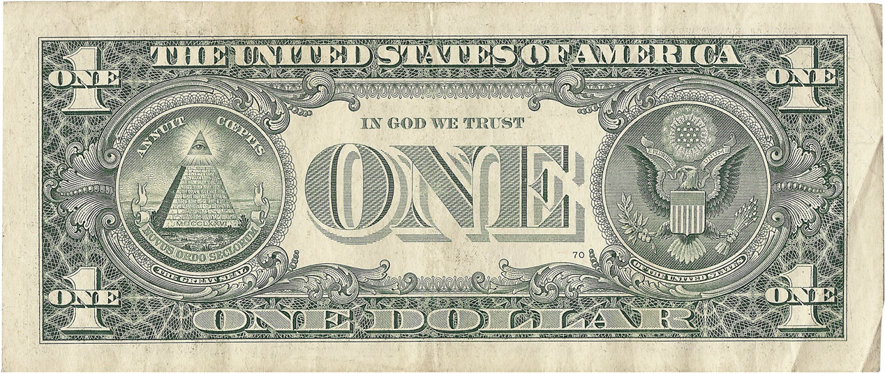 Us Dollar Png Image - Us One Dollar Bill (1024x482), Png Download