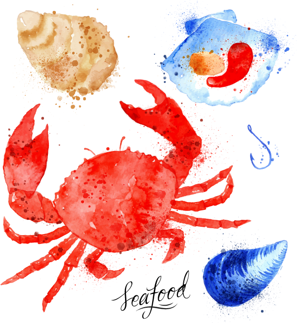 Crabs Drawing Watercolor Clipart Transparent Stock - Cangrejo Pintura (603x676), Png Download