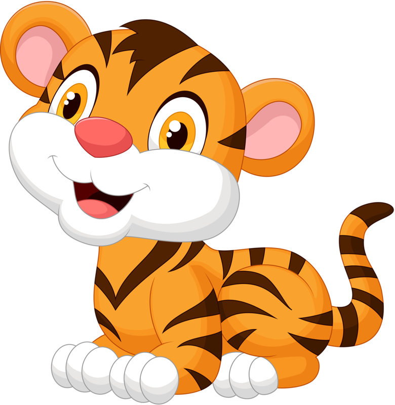 Baby Big Cats Png - Baby Tiger Cartoon (780x800), Png Download