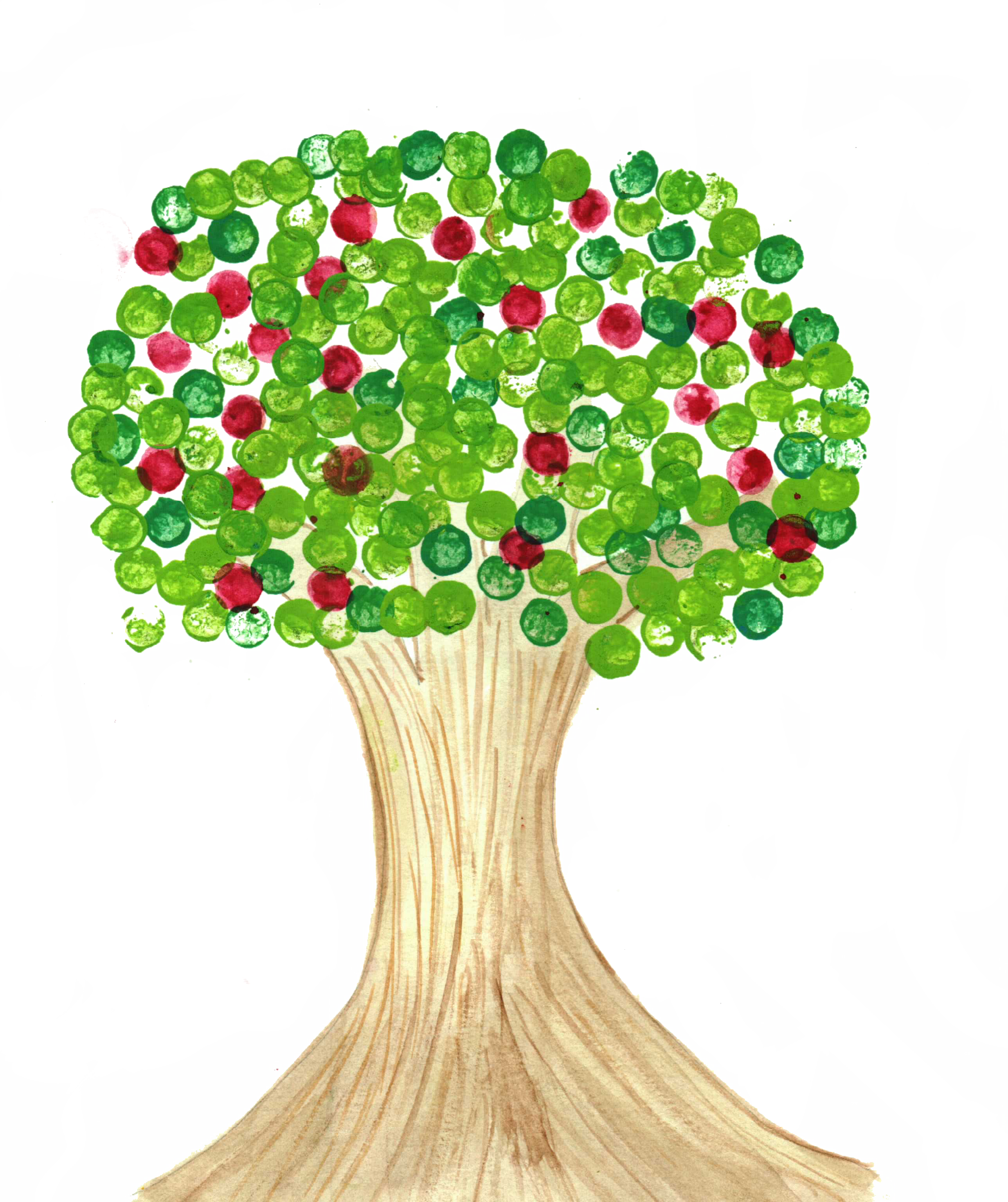 With Tempera Paint And A Little Watercolor - Green (2576x3072), Png Download