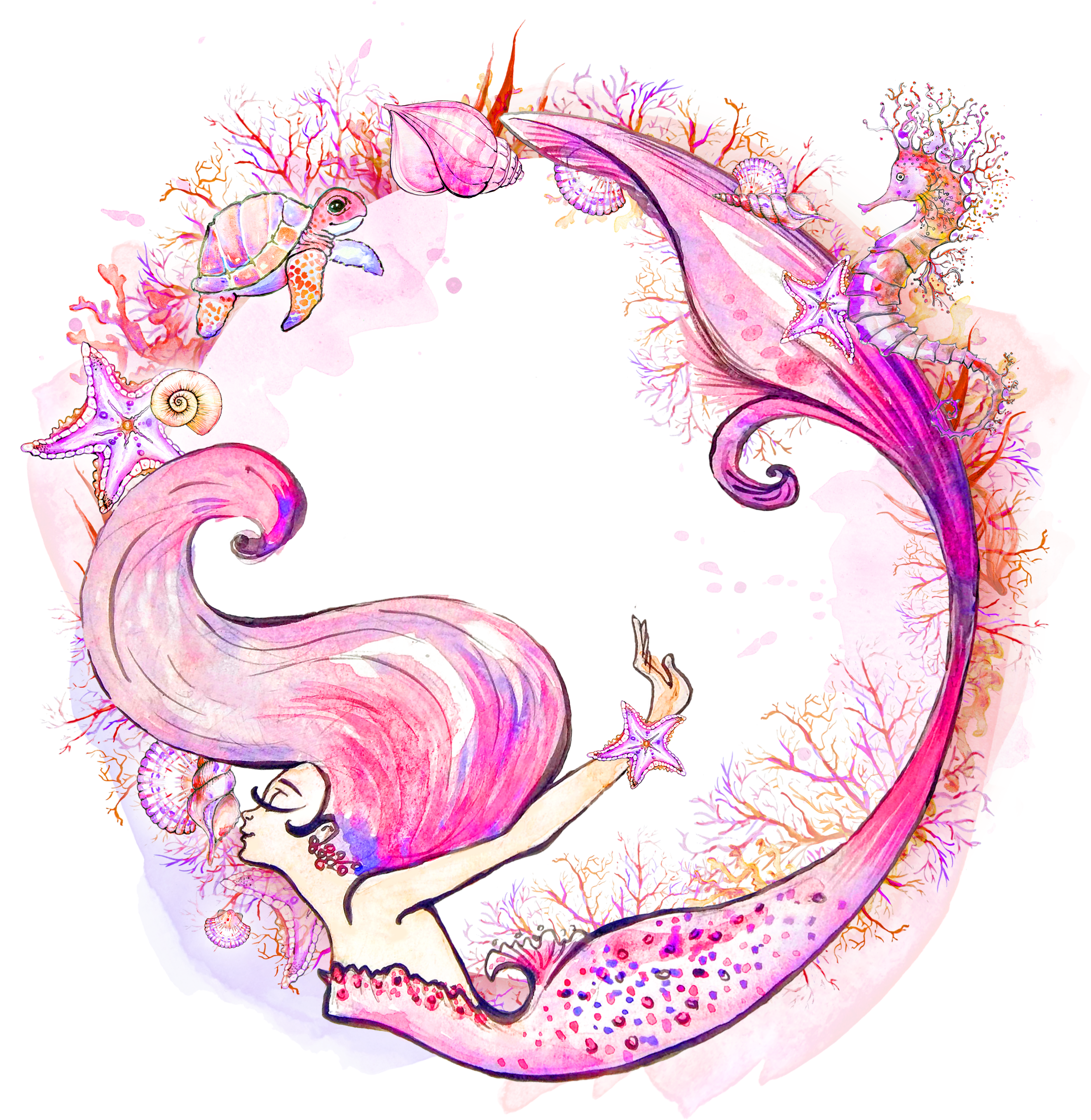 Download Mermaid Watercolor Painting Siren Clip Art Mermaid Watercolor Clip Art Png Image With No Background Pngkey Com