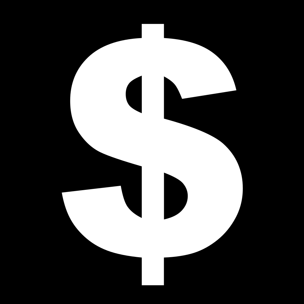 Money Dollar Sign In A Square Comments - Dollar Sign Icon Png White (980x980), Png Download