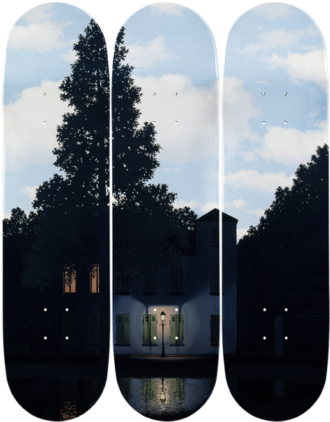 The Skateboards - Rene Magritte Lumieres (500x615), Png Download