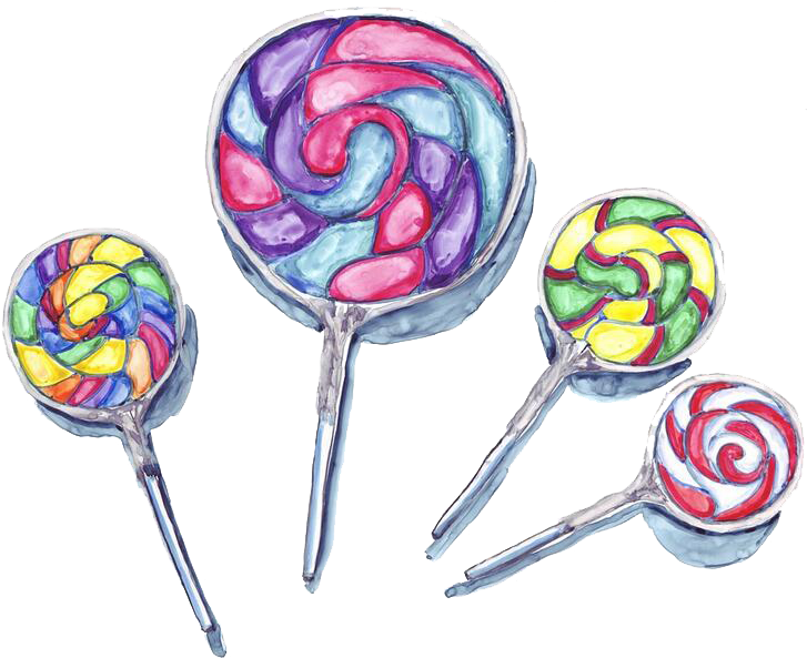 Lollipop Gummy Bear Watercolor Painting Candy - Candy Watercolour (802x620), Png Download