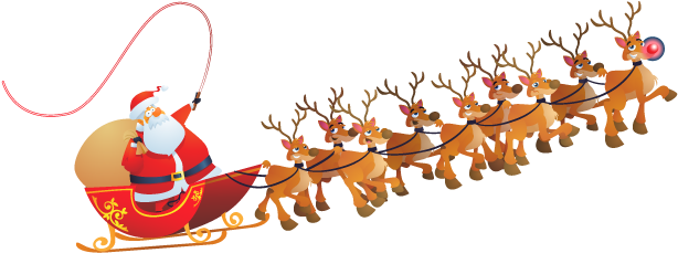 Santa Claus Free Png Image - Santa Claus Sleigh Png (640x415), Png Download