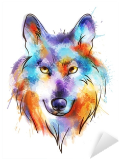 Wilk Kolorowy (400x400), Png Download