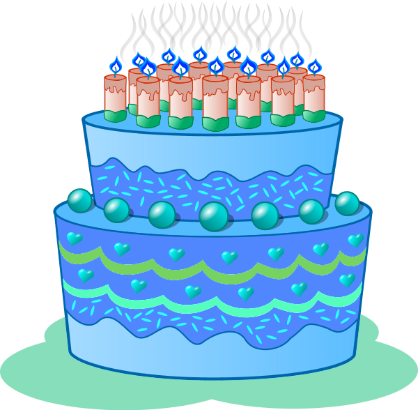 Clip Art Birthday Cake Blue I abcteachcom