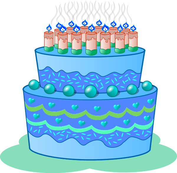 Blue Birthday Cake Clip Art Clipart - Blue Cake Clipart Png (600x588), Png Download