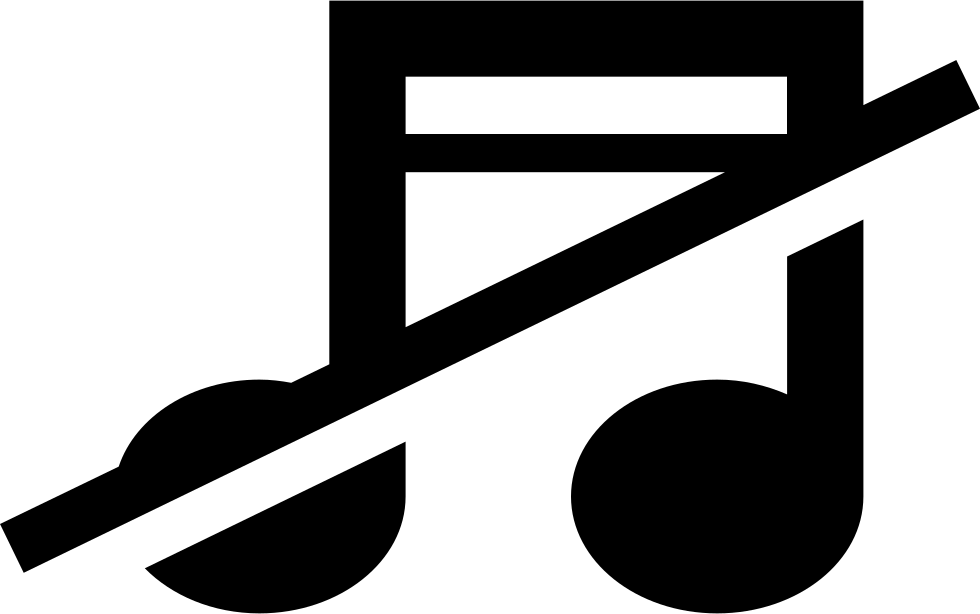 No Music Sign Of Musical Note With A Slash Comments - No Music Png (980x614), Png Download