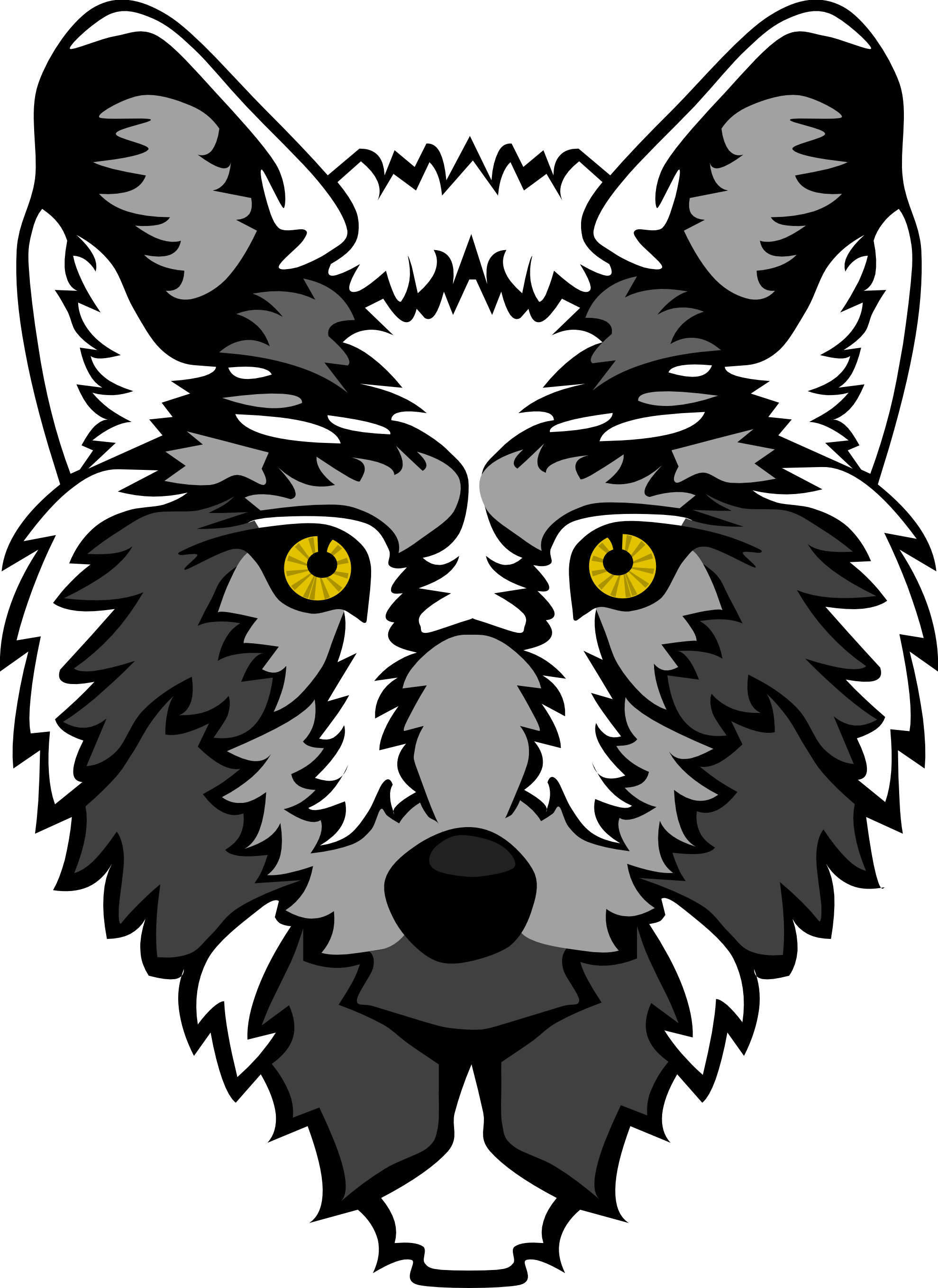 Wolf Vector Art - Animated Wolf Head Transparent (1979x2719), Png Download