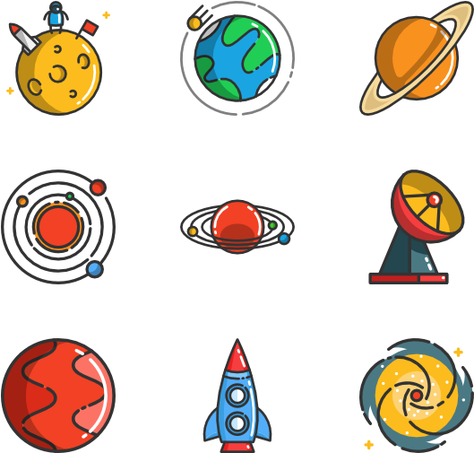 Cartooning Space Icons - Space Icon Png (600x564), Png Download