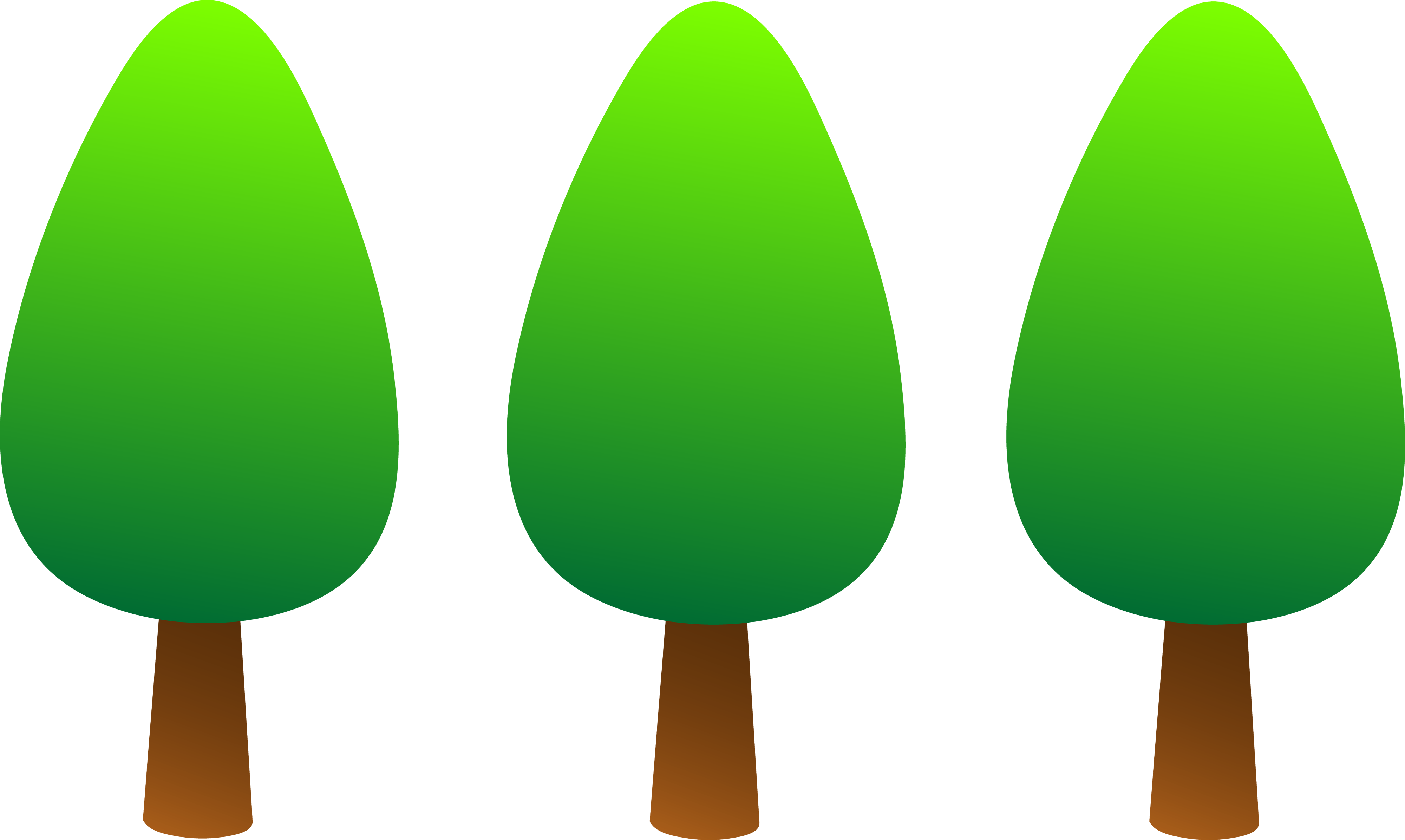 Pine Tree Clipart Png - Three Trees Clip Art (4000x2391), Png Download