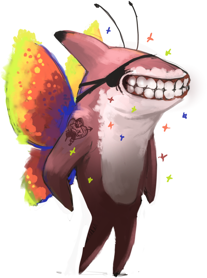 Of Course I Said A Shark With Human Teeth, Butterfly - Human (900x1200), Png Download