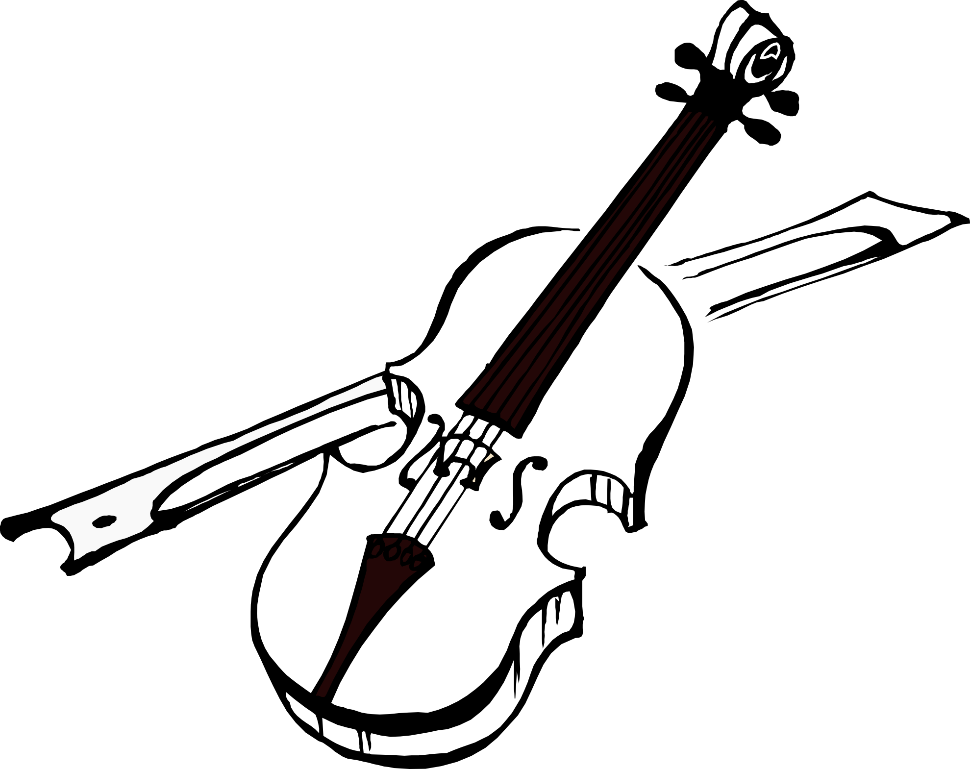 Violin Clipart Black And White - Violin Black And White (1979x1569), Png Download