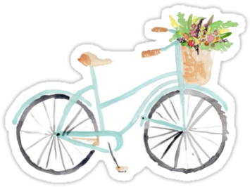 Also Buy This Artwork On Stickers, Phone Cases, Home - Vintage Watercolor Bicycle (375x360), Png Download