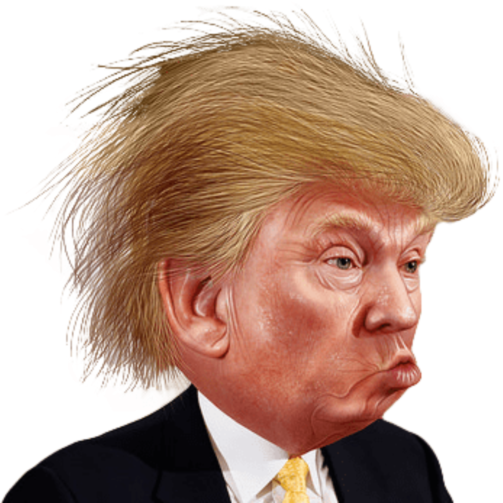 Trump / Clinton / You - Ugly Donald Trump Cartoon (400x337), Png Download