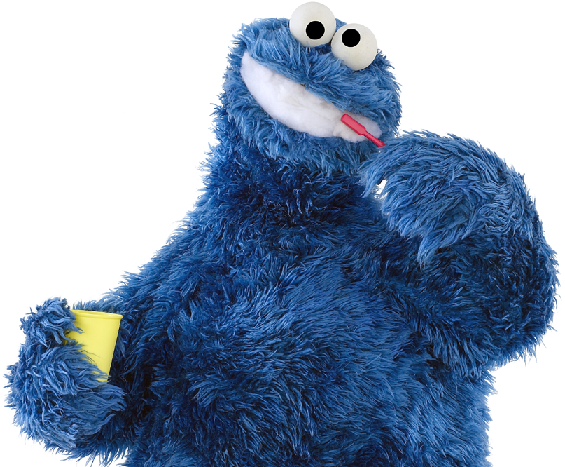 Cookie Monster Brushing His Teeth Dental Hygiene, Sesame - Sesame Street Characters With Teeth (613x479), Png Download