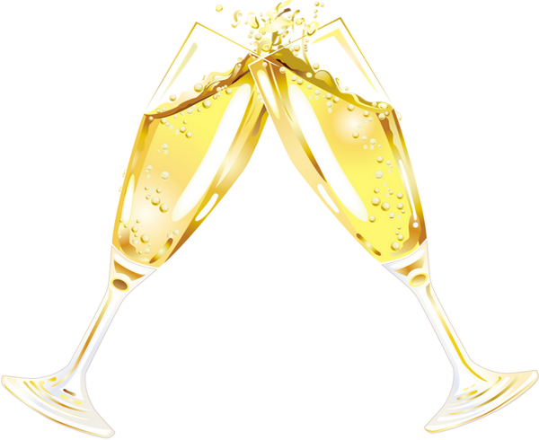 Flûtes De Champagne - Бокалы Шампанского На Прозрачном Фоне (600x490), Png Download
