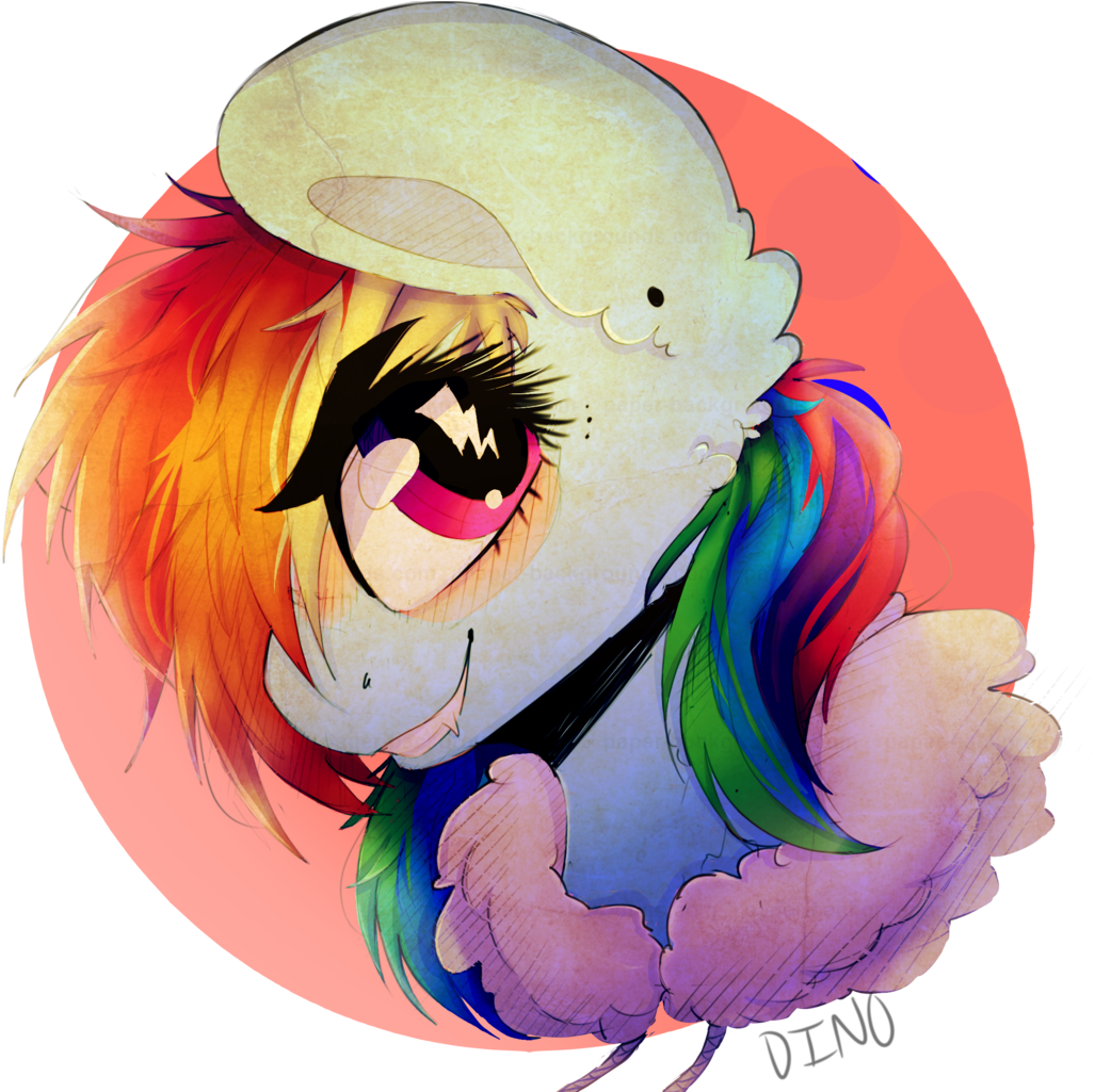 Dino Horse, Bust, Rainbow Dash, Safe, Simple Background, (1122x1024), Png Download