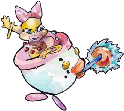 Watercolor And Ink Painting Of Wendy Koopa For The - Cartoon (500x500), Png Download