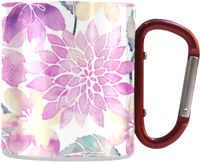 Pastel Watercolor Flower Pattern Classic Insulated - Mug (500x500), Png Download