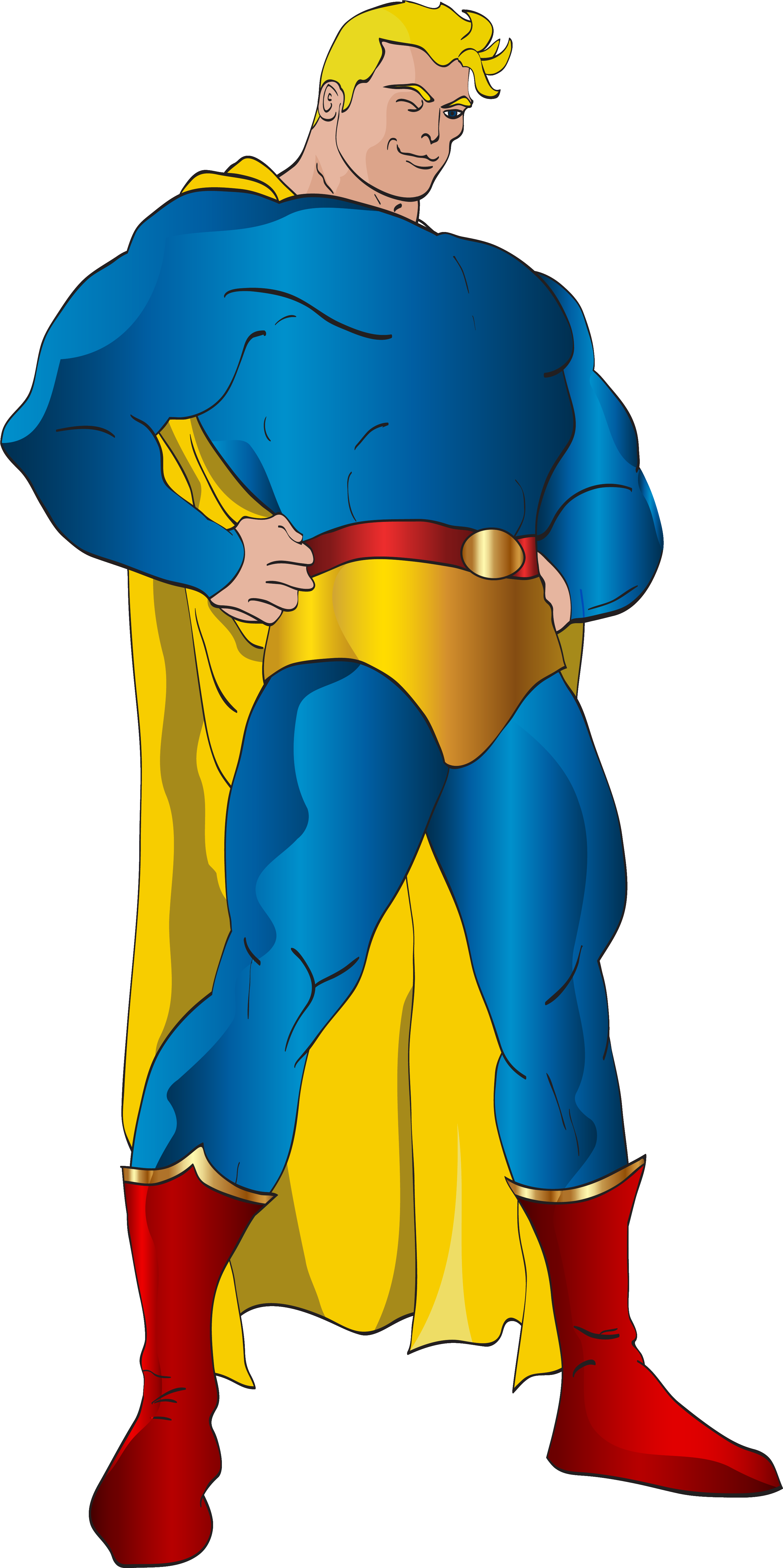 Blue Superhero Costume Clipart (3206x6166), Png Download