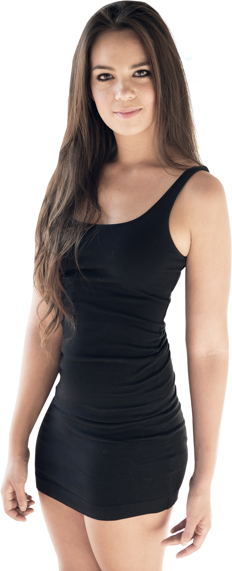 Attractive Young Woman Standing Png Image - Girl Model Png (500x967), Png Download