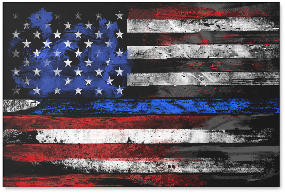 View and Download hd Blue Line Flag Png - Flag Of The United States PNG Ima...