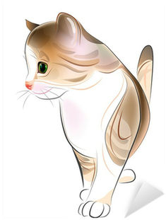 Hand Drawn Portrait Of Ginger Tabby Kitten - Kitty In The Garden Shower Curtain (400x400), Png Download