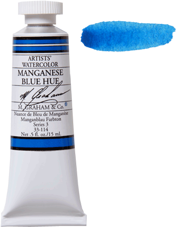 Watercolor Manganese Blue Hue114 - M Graham Cobalt Blue (405x500), Png Download